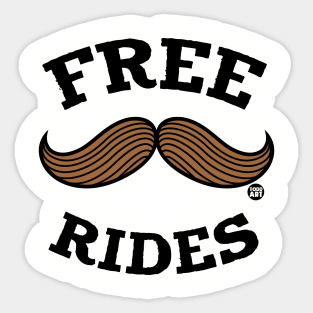 FREE MUSTACHE RIDES Sticker